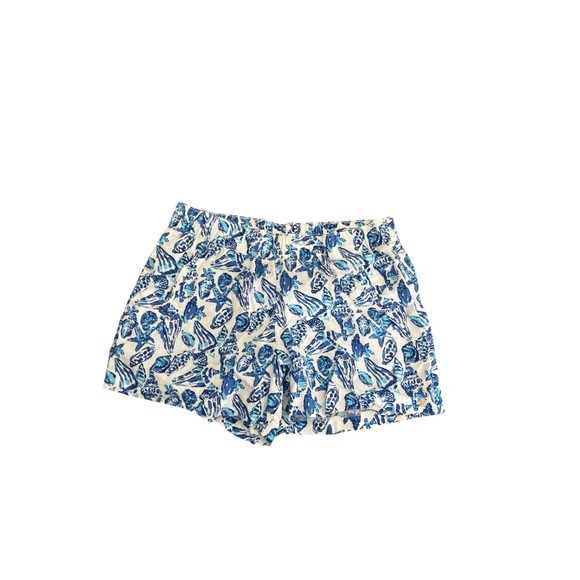 Lilly Pulitzer Pants - Lilly Pulitzer Womens Blue White Linen Seashell Starfish Coastal Shorts Size M